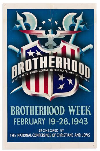 (JUDAICA.) Pair of World War II posters from the National Conference of Christians and Jews.